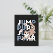 Jump Spint Jump: speels kattenontwerp met leuke ku Briefkaart (Staand voorkant)