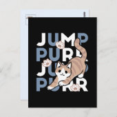Jump Spint Jump: speels kattenontwerp met leuke ku Briefkaart (Voorkant / Achterkant)