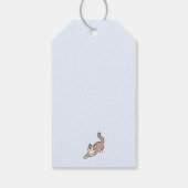 Jump Spint Jump: speels kattenontwerp met leuke ku Cadeaulabel (Achterkant)