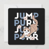 Jump Spint Jump: speels kattenontwerp met leuke ku Feestdagenkaart (Voorkant)