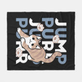 Jump Spint Jump: speels kattenontwerp met leuke ku Fleece Deken (Voorkant (Horizontaal))