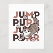 Jump Spint Jump: speels kattenontwerp met leuke ku Flyer (Achterkant)
