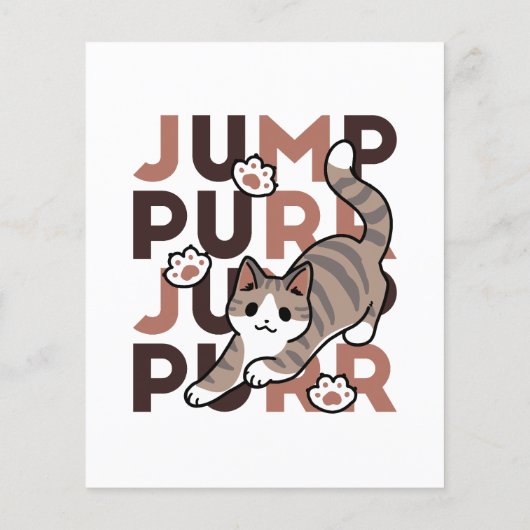 Jump Spint Jump: speels kattenontwerp met leuke ku Flyer (Achterkant)