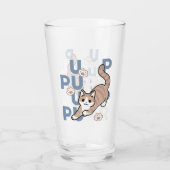 Jump Spint Jump: speels kattenontwerp met leuke ku Glas (Achterkant)