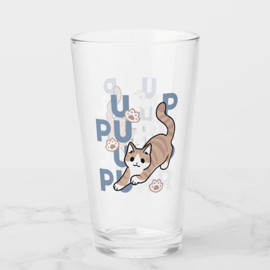 Jump Spint Jump: speels kattenontwerp met leuke ku Glas (Achterkant)