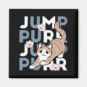 Jump Spint Jump: speels kattenontwerp met leuke ku Magneet (Voorkant)