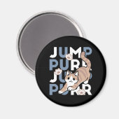 Jump Spint Jump: speels kattenontwerp met leuke ku Magneet (Voorkant / Achterkant)