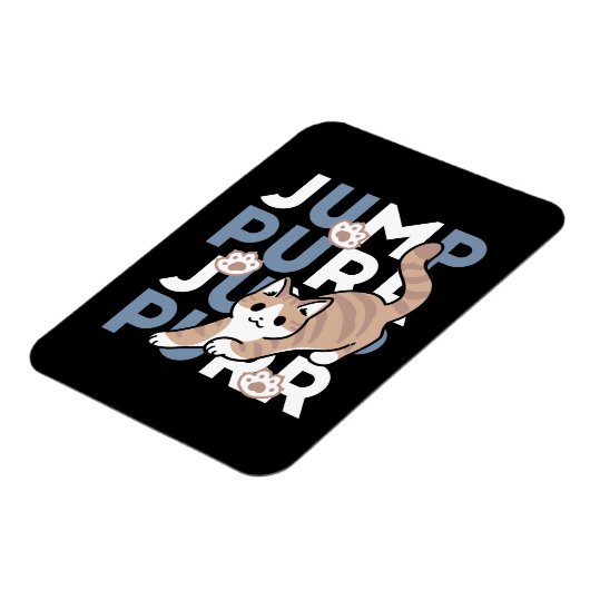 Jump Spint Jump: speels kattenontwerp met leuke ku Magneet (Linkerzijde)