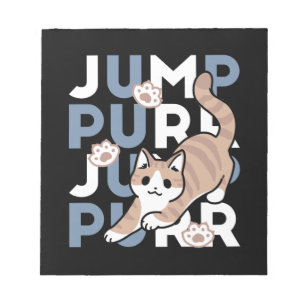 Jump Spint Jump: speels kattenontwerp met leuke ku Notitieblok