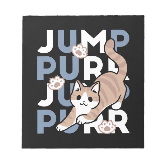 Jump Spint Jump: speels kattenontwerp met leuke ku Notitieblok (Voorkant)