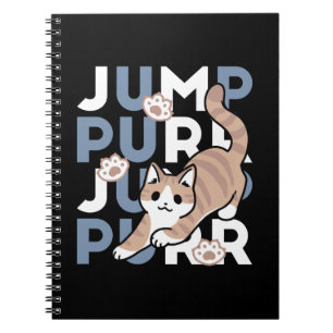 Jump Spint Jump: speels kattenontwerp met leuke ku Notitieboek