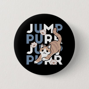 Jump Spint Jump: speels kattenontwerp met leuke ku Ronde Button 5,7 Cm