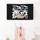 Jump Spint Jump: speels kattenontwerp met leuke ku Spandoek (Insitu)