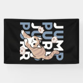 Jump Spint Jump: speels kattenontwerp met leuke ku Spandoek (Horizontaal)