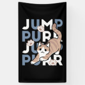 Jump Spint Jump: speels kattenontwerp met leuke ku Spandoek (Verticaal)