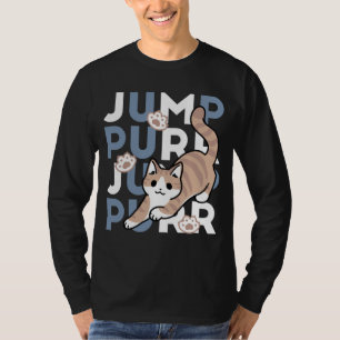 Jump Spint Jump: speels kattenontwerp met leuke ku T-shirt