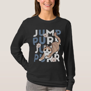 Jump Spint Jump: speels kattenontwerp met leuke ku T-shirt
