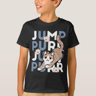Jump Spint Jump: speels kattenontwerp met leuke ku T-shirt