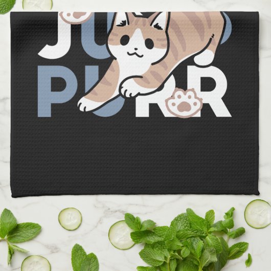 Jump Spint Jump: speels kattenontwerp met leuke ku Theedoek (Gevouwen)