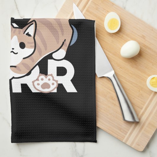 Jump Spint Jump: speels kattenontwerp met leuke ku Theedoek (Quarter Fold)