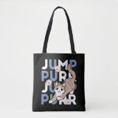 Jump Spint Jump: speels kattenontwerp met leuke ku Tote Bag (Voorkant)