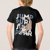 Jump Spint Jump: speels kattenontwerp met leuke ku Tri-Blend Shirt (Achterkant)