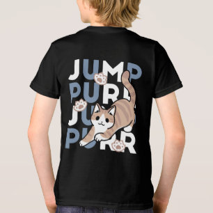 Jump Spint Jump: speels kattenontwerp met leuke ku Tri-Blend Shirt