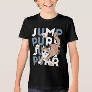 Jump Spint Jump: speels kattenontwerp met leuke ku Tri-Blend Shirt