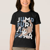 Jump Spint Jump: speels kattenontwerp met leuke ku Tri-Blend Shirt (Voorkant)