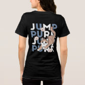 Jump Spint Jump: speels kattenontwerp met leuke ku Tri-Blend Shirt (Achterkant)