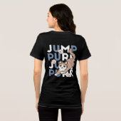 Jump Spint Jump: speels kattenontwerp met leuke ku Tri-Blend Shirt (Achterkant volledig)