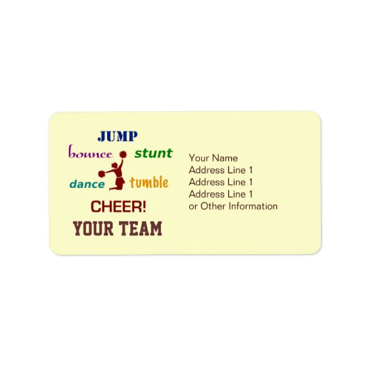 Jump Stunt Bounce Cheerleader Adresetiketten Etiket (Voorkant)