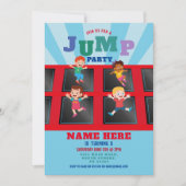 Jump Trampoline Birthday Blue Boys Kaart (Voorkant)