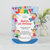 JUMP! Trampoline Bounce House Gym Uitnodiging (Staand voorkant)