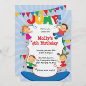 JUMP! Trampoline Bounce House Gym Uitnodiging (Voorkant / Achterkant)