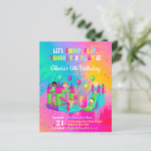 Jump Trampoline Bounce House Kind Birthday Invite (Staand voorkant)