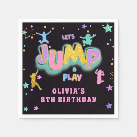 Jump Trampoline Jump Spelen Verjaardagsfeest Servet (Voorkant)