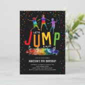 Jump Trampoline Kids Verjaardagsfeestje Kaart (Staand voorkant)