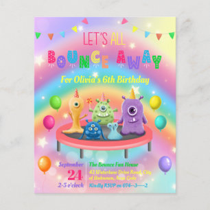 Jump Trampoline Kind Birthday Party Invitation