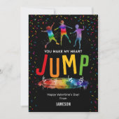 Jump Trampoline Kinder Valentijnsdag Feestdagenkaart (Voorkant)