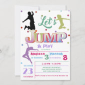 Jump Trampoline Kleurrijke Dubbele verjaardagsfees Kaart (Voorkant)