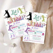 Jump Trampoline Kleurrijke Dubbele verjaardagsfees Kaart