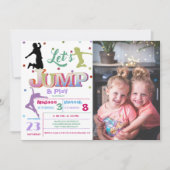 Jump Trampoline Kleurrijke Dubbele verjaardagsfees Kaart (Voorkant)