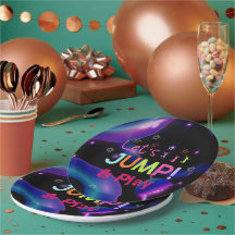 Jump Trampoline Kleurrijke meisje verjaardagsfeest