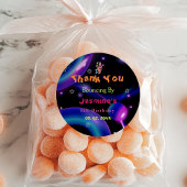 Jump Trampoline Kleurrijke meisje verjaardagsfeest Ronde Sticker