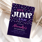 Jump Trampoline Meisje Verjaardag uitnodiging