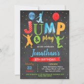 Jump Trampoline Park Birthday Invitations Kaart (Voorkant)