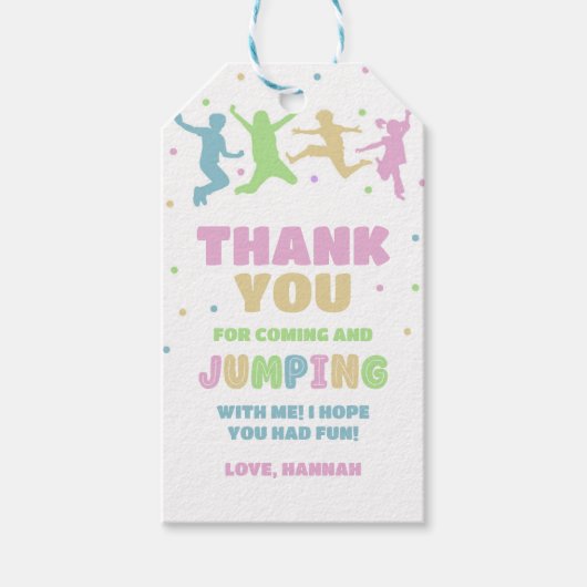 Jump Trampoline Park Birthday Party Favor Cadeaulabel (Voorkant)