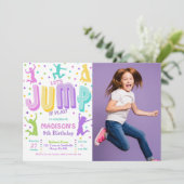 Jump Trampoline Park Foto Verjaardagsfeest Kaart (Staand voorkant)