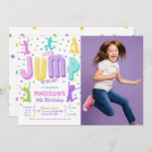 Jump Trampoline Park Foto Verjaardagsfeest Kaart (Voorkant / Achterkant)